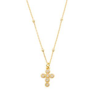 LUCIA MARA Made In Italy 18kt Gold Plated Sterling Silver Cross Necklace
